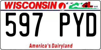 WI license plate 597PYD