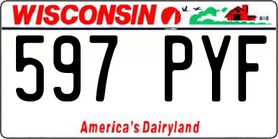 WI license plate 597PYF