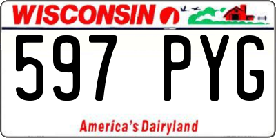 WI license plate 597PYG