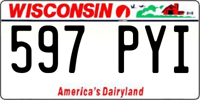WI license plate 597PYI