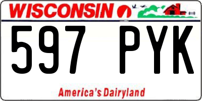WI license plate 597PYK