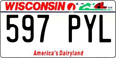 WI license plate 597PYL