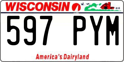 WI license plate 597PYM