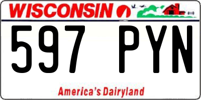 WI license plate 597PYN