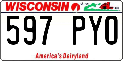 WI license plate 597PYO