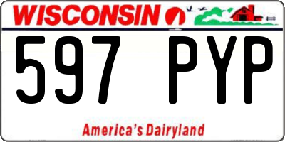 WI license plate 597PYP