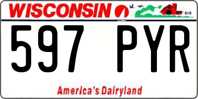 WI license plate 597PYR
