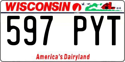 WI license plate 597PYT