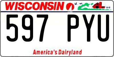 WI license plate 597PYU