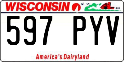 WI license plate 597PYV