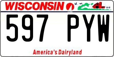WI license plate 597PYW