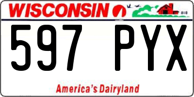 WI license plate 597PYX