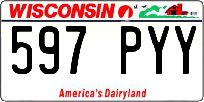 WI license plate 597PYY