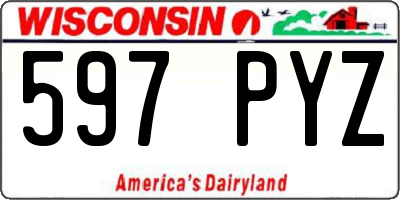 WI license plate 597PYZ