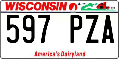 WI license plate 597PZA