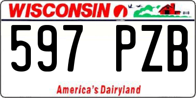 WI license plate 597PZB