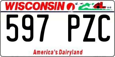 WI license plate 597PZC