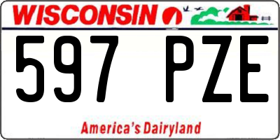 WI license plate 597PZE