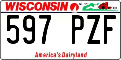 WI license plate 597PZF