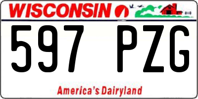 WI license plate 597PZG