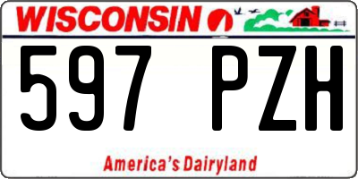 WI license plate 597PZH