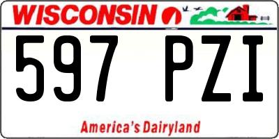 WI license plate 597PZI