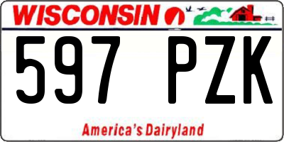 WI license plate 597PZK
