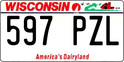 WI license plate 597PZL