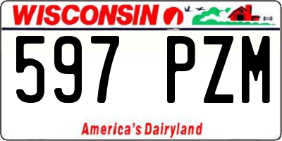 WI license plate 597PZM