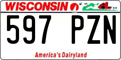 WI license plate 597PZN