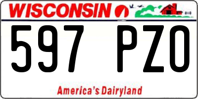 WI license plate 597PZO