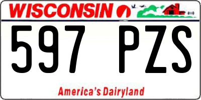 WI license plate 597PZS