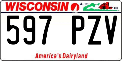 WI license plate 597PZV