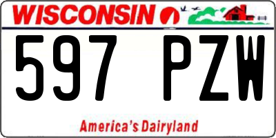 WI license plate 597PZW