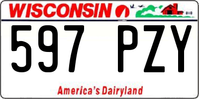 WI license plate 597PZY