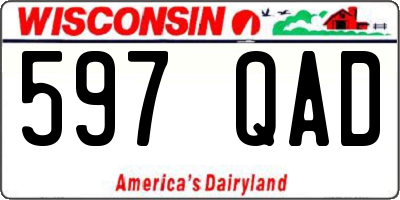 WI license plate 597QAD