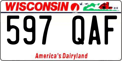 WI license plate 597QAF