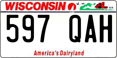 WI license plate 597QAH