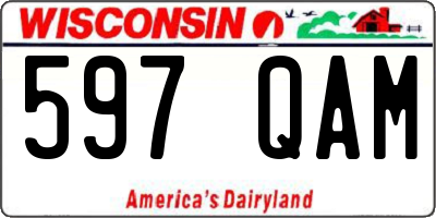 WI license plate 597QAM