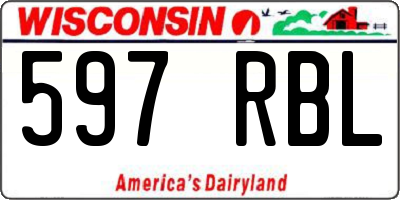 WI license plate 597RBL
