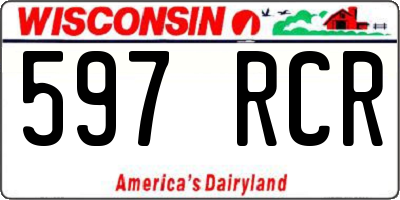 WI license plate 597RCR