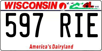 WI license plate 597RIE