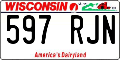 WI license plate 597RJN