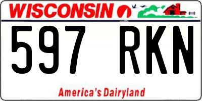 WI license plate 597RKN