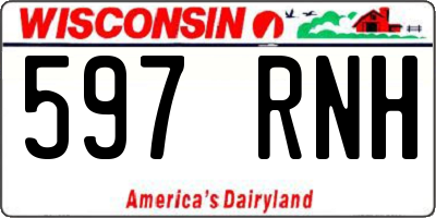 WI license plate 597RNH