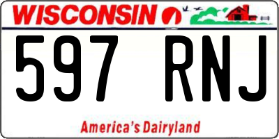 WI license plate 597RNJ