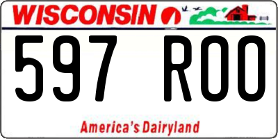 WI license plate 597ROO