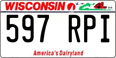 WI license plate 597RPI