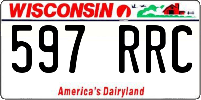 WI license plate 597RRC
