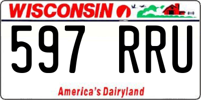 WI license plate 597RRU